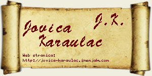 Jovica Karaulac vizit kartica